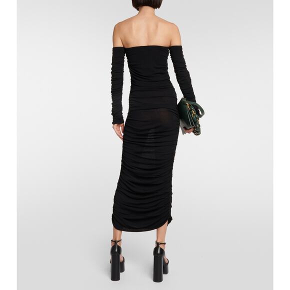 Altuzarra Trikera Off-Shoulder Jersey Maxi Dress sheer long sleeve black size XS - Picture 2 of 16